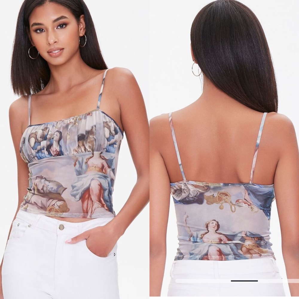 Forever 21 Renaissance Cropped Mesh Cami Top